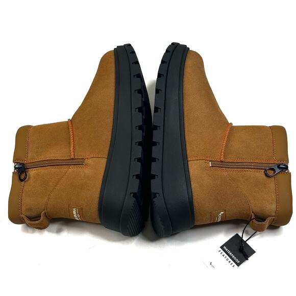Koolaburra by UGG Koola Mini Hybrid Waterproof Cognac Suede Boots Womens 8 New - Picture 7 of 12